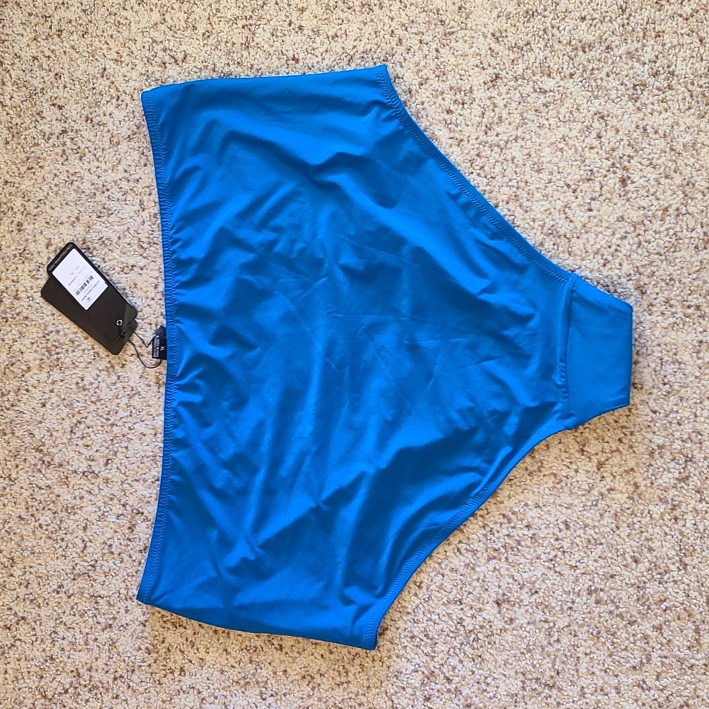 83. City Chic NWT bikini bottom only, size plus 22, lagoon blue, high waist - Picture 5 of 13